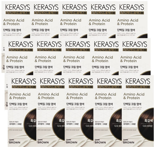 케라시스 단백질 크림 염색약, 다크브라운, 15개