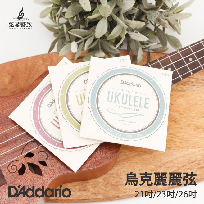 D'Addario 烏克麗麗弦 鈦 21吋/23吋/26吋 專用弦, 1個, 21吋