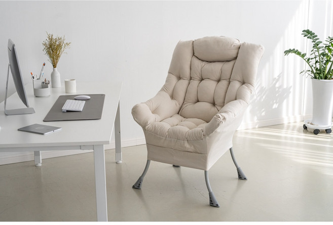 리빙앤모어 릴렉스 밀란쇼파플러스 1인용쇼파 수유의자 편안한 푹신한 안락의자, 아이보리 플러스