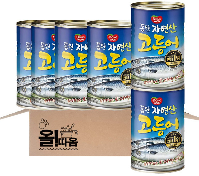 동원 고등어 통조림, 400g, 6개