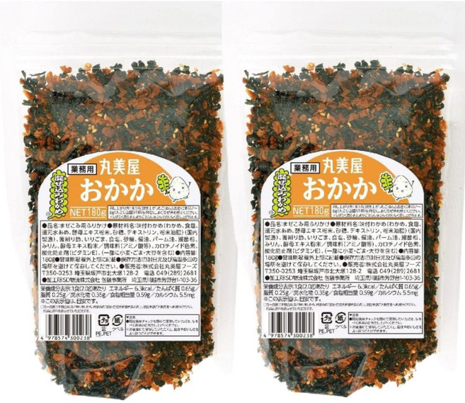 마루미야 오니기리 토핑 자른 미역 가다랭이포 오카카 180g x 2봉