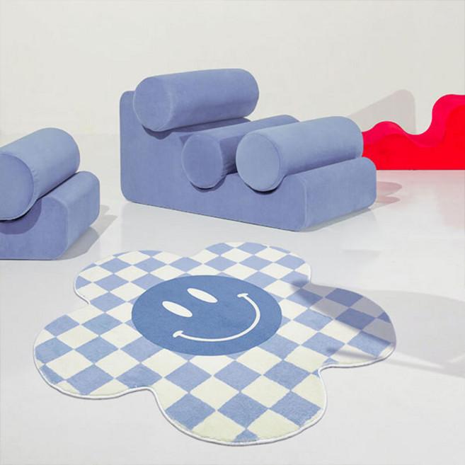 스마일 모노그램 러그