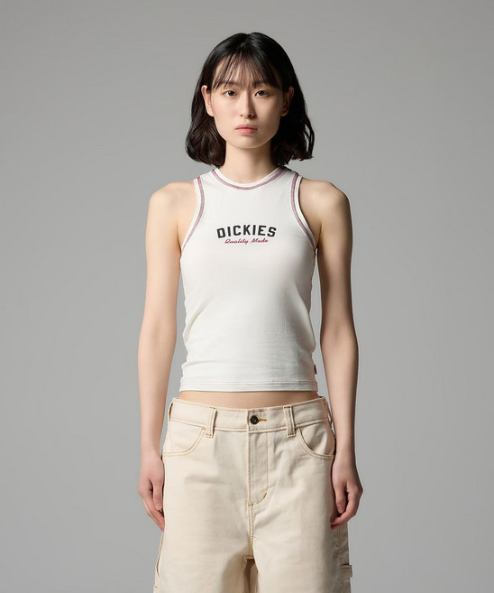 디키즈 DICKIES 우먼스 레이서 탑 Egret 144043