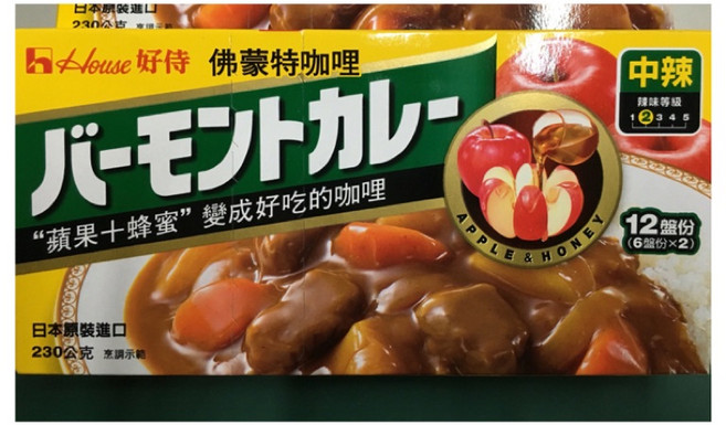 House 好侍 佛蒙特咖哩塊 蘋果+蜂蜜 中辣, 1個