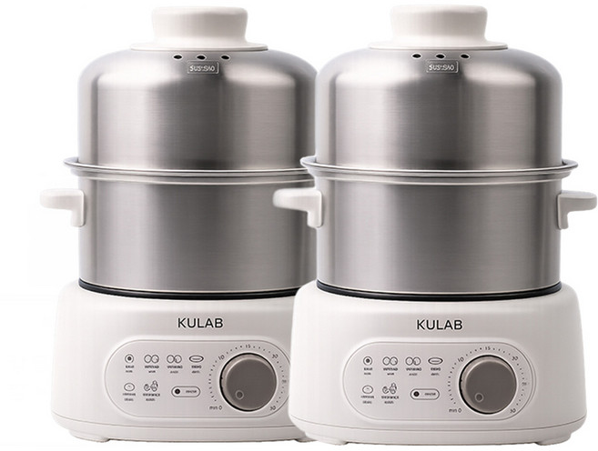 쿠랩 프리미엄 스텐 계란찜기, 2단 1+1