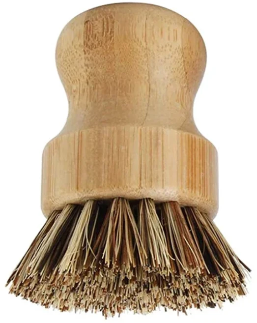 Leeseph 대나무 접시 스크럽 브러쉬 주철 팬/냄비 세척용 목재 청소 수세미 천연 사이잘 강모