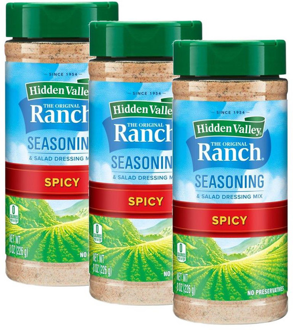 히든벨리 스파이시 오리지널 랜치 시즈닝 샐러드 드레싱 믹스 Hidden Valley Spicy Original Ranch Seasoning, 3개, 226g