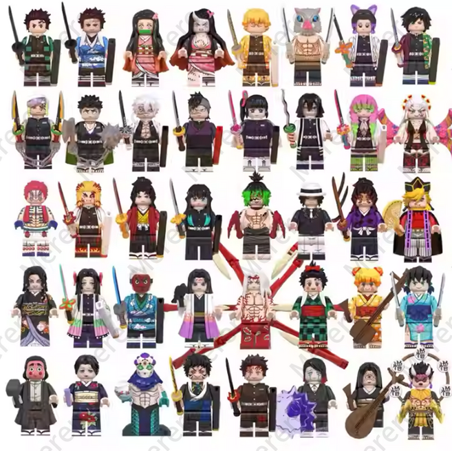 귀멸의칼날 피규어 24종 40종 블록 완구 풀셋 귀칼 탄지로 네츠코 젠이츠 토키토, 풀세트/40종, 1개