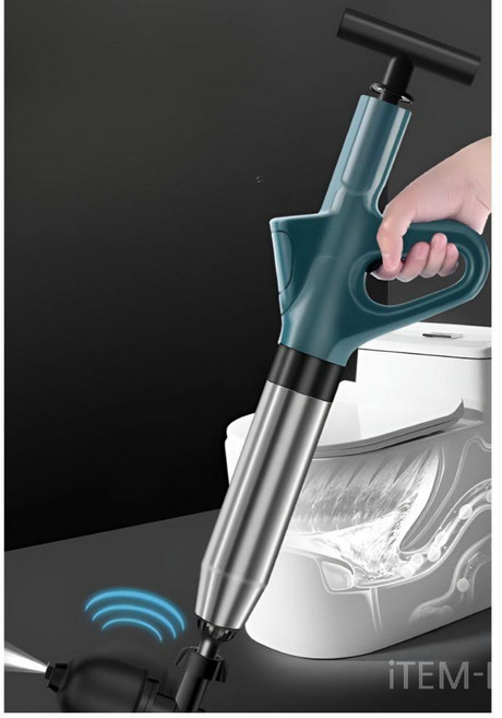 공기압 뚫어뻥 뚫어뻥총 변기 막힘 해결 에어 뚫어총 변기뚫는총 충전식, 유니버셜 엘보 7종 세트 회색