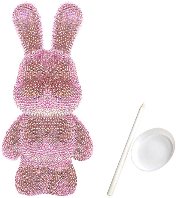 파티지엥 소형 토끼 큐빅 비즈 보석십자수 diy, 5. 스몰 브라이트핑크, 1개