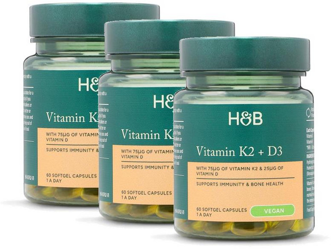 홀랜드앤바렛 비타민K2+D3 소프트젤 Holland & Barrett Vitamin K2 & Vitamin D3, 3개, 60정