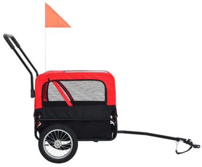 자전거 트레일러 웨건 카트 수레 자전거트레일러 접이식 연결바 인용 트롤리 카고 뒷바구니, 1개, 레드 트라이앵글(25kg)