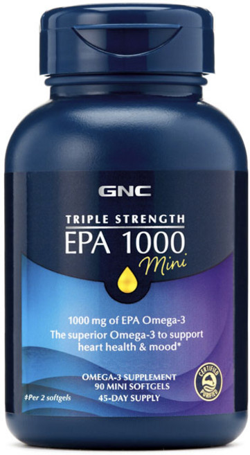 GNC 트리플 스트렝스 EPA 1000mg 미니 소프트젤, 90정, 1개