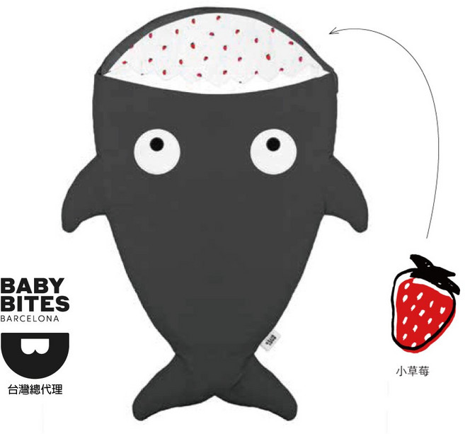 『BabyBites』西班牙鯊魚咬一口－酷岩灰 防踢被 / 寶寶棉被 / 睡袋
