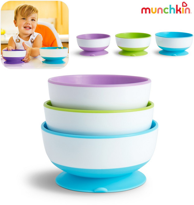 먼치킨 흡착식 볼 이유식기세트 3p 유아식기, 단품, 상세 설명 참조