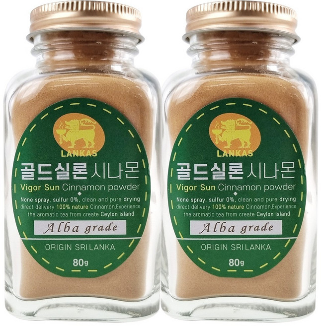 풍미가 깊은 랑카스 골드 실론 시나몬 가루, 80g, 2개
