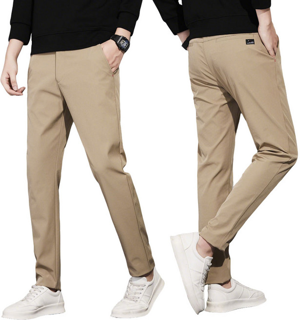 남성 정장 바지 슬림 스트레이트 스트레이트 폴리아미드 스판 기모 도톰 주름 없음QZ8039J