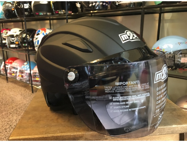 M2R SP-11 消光黑 半罩安全帽 透氣 內襯可拆洗 抗UV長鏡 MIT