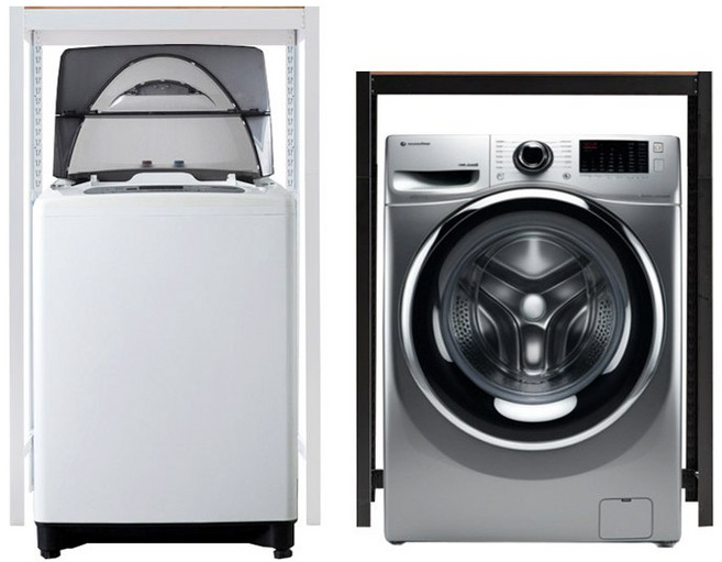 홈던트하우스 세탁기선반 1단, 1세트, 블랙, 가800x깊500x높1200x1단