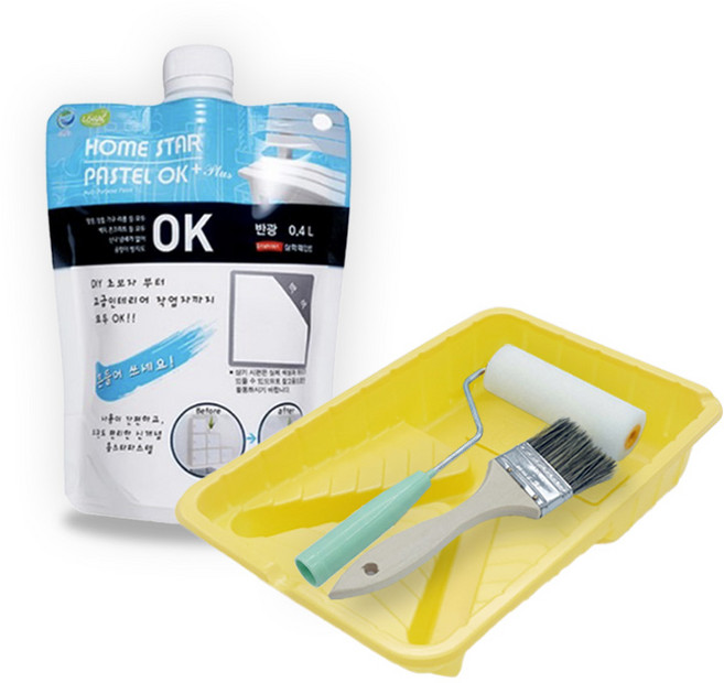 홈스타파스텔 방문 가구 벽면 벽지 셀프 도구세트, 1세트, 400ml, 백색
