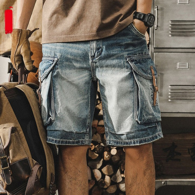 더슬림 카고 청반바지 입체포켓 건빵바지 데님팬츠 남자바지