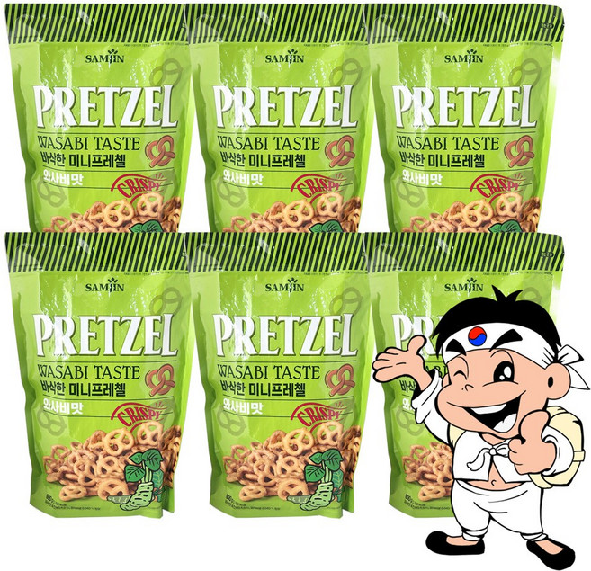 [가락시장갑룡씨] 바삭한 미니 프레첼 와사비맛 800g 1 BOX, 1박스