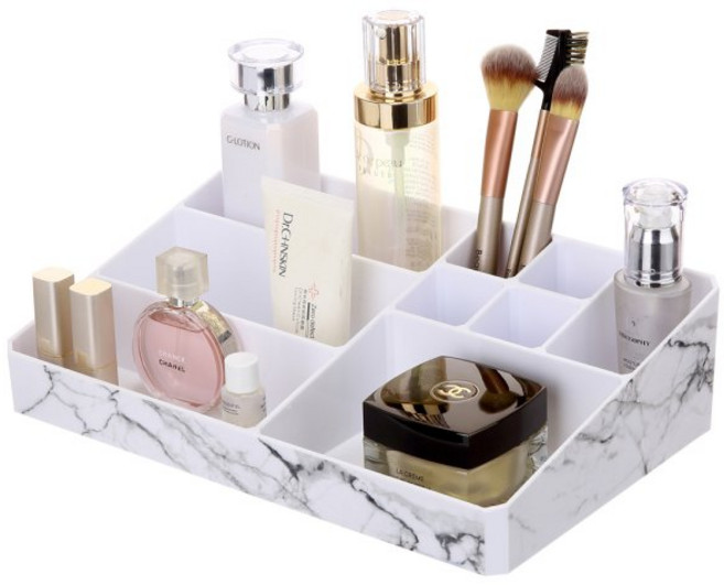 헬로리빙 마블패턴 프리미엄 9칸 화장품 정리함, 1개