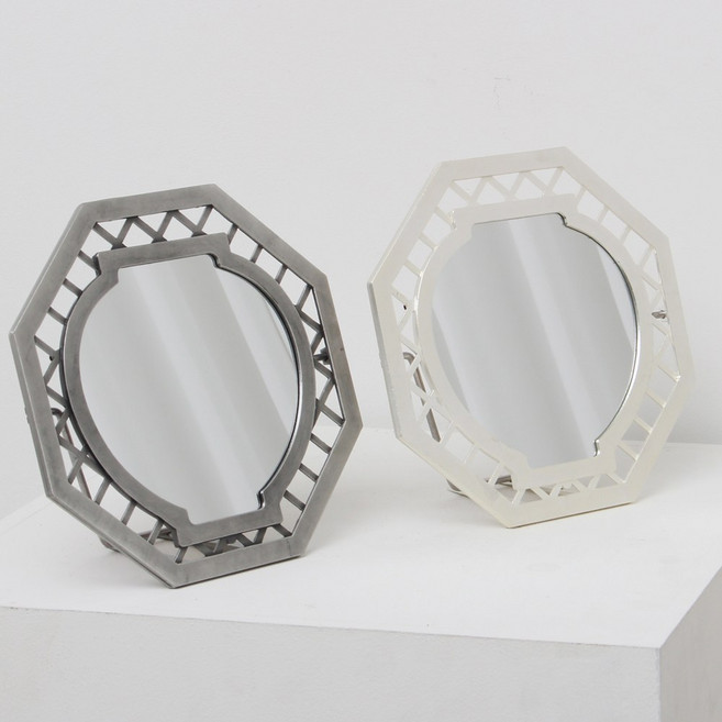 케이엠데코 달항아리 탁상거울 엔틱 한옥 인테리어 탁상용 거울, 달항아리 탁상거울_묵은