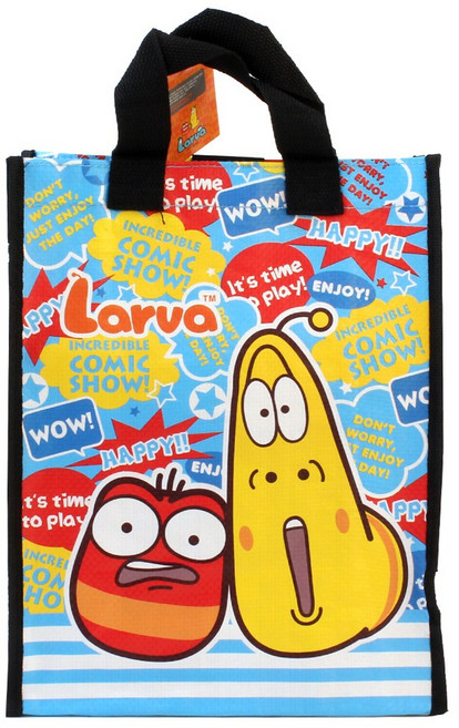 라바 부직포백(소)/캐릭터 찍찍이형 어린이 준비물 보조가방 타포린백, 블루