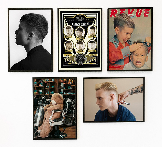바버샵 액자 헤어스타일 미용실 빈티지 벽장식 포스터, 1개, 10번 포스터