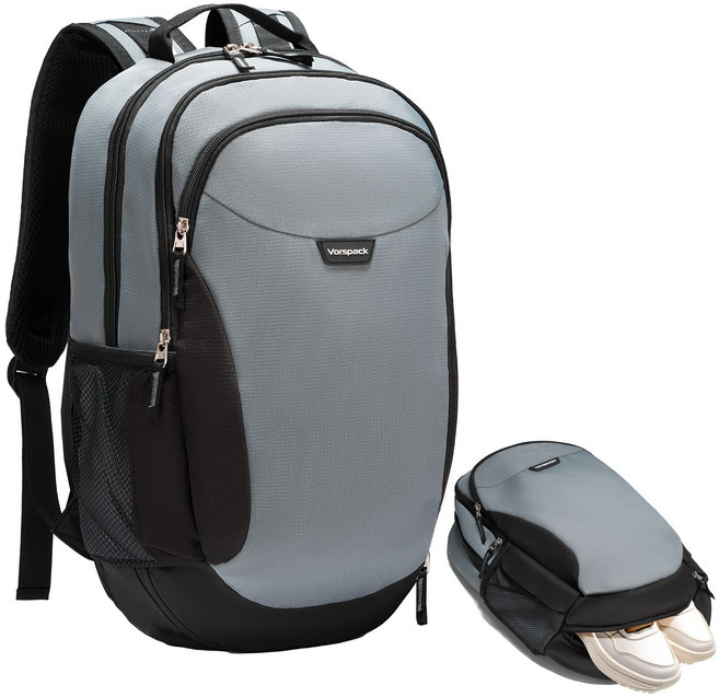 Vorspack 남여용 헬스 백팩 신발창이 달린 스포츠용 백팩 운동용 백팩 하이킹용으로 쓰입니다, 회색, 1개