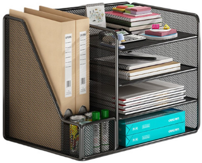 테오 철제 사무실 책상 서류정리함, 블랙, 1개