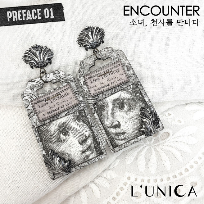 루니카 ENCOUNTER 핸드메이드 폴리머클레이 귀걸이 써지컬스틸