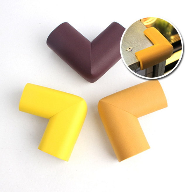 쿠션 모서리보호대 아기 침대 책상 모서리가드 충격방지 안전쿠션 4개 세트, 옐로우, 1세트