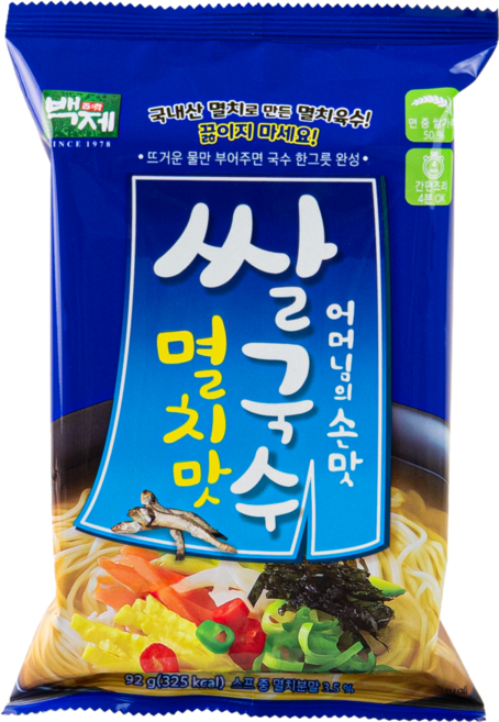 백제 쌀국수 멸치맛 (봉지), 10개, 92g