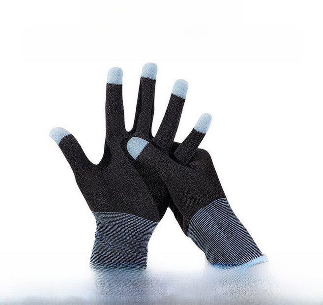 마이마이 사운드 게임 특수 댄스 얇은 터치스크린 큐브 모델 보호 장갑 남성용 공용 남녀, 새로운 다섯 손가락 은천 터치 스크린 장갑(블루 블랙), 1개