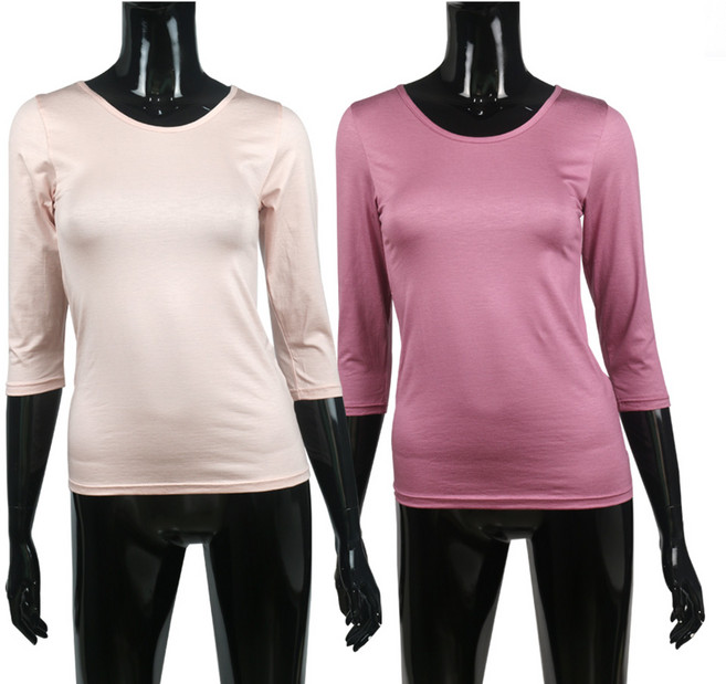 크리비아 4704 여자내복 7부 상의 국산 텐셀소재 성인내복