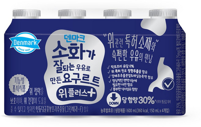동원 덴마크 소화가 잘되는 우유로 만든 요구르트 위플러스, 4개, 150ml