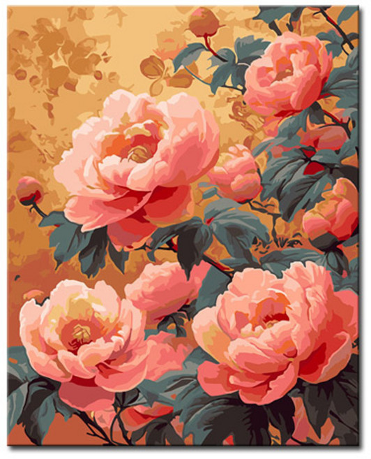 DIY캔버스페인팅 명화그리기 액자 그림 세트 유화 - 정물 40x50, S74_만개한 목단꽃, 1개