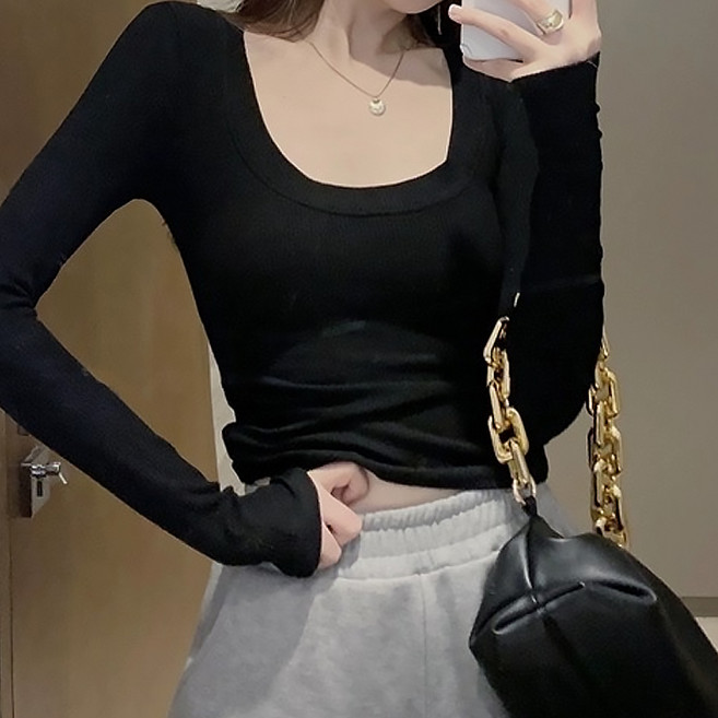 로렌미 제인 U넥 슬림 긴팔 티셔츠 S250826FW-5