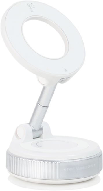 텔럽 맥세이프 360도 회전 접이식 진공 흡착식 차량용 거치대 전차종, 화이트, 1개