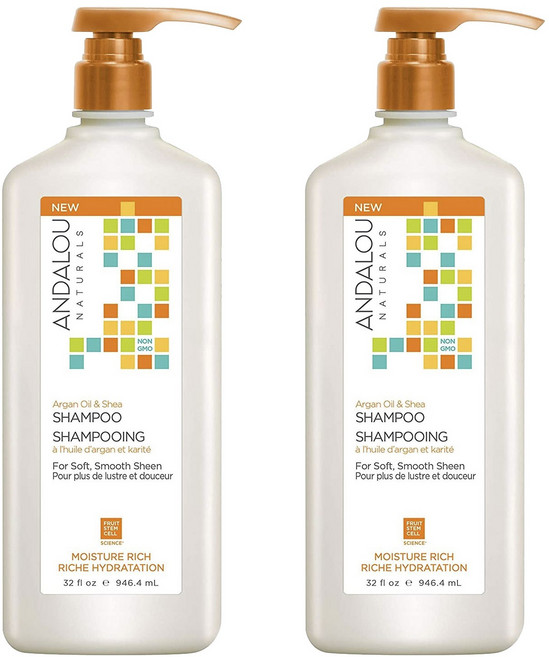 안달로우내추럴스 아르간 오일 & 시어 모이스처 리치 히드라타시온 샴푸, 2개, 946.4ml