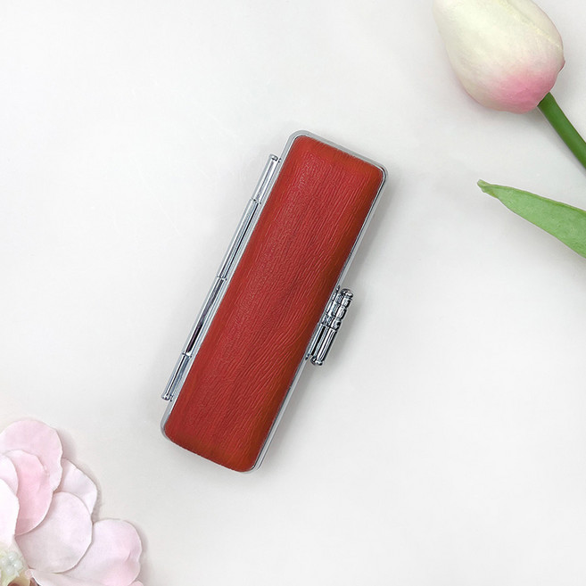 스튜디오 낙관적 도장 케이스 파우치 지갑 보관함 도장집 개인 법인 인감도장 옐로우골드, 체리레드