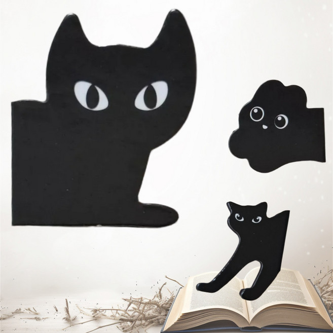 귀여운 자석 책갈피 북클립 마그네틱 북마크 고양이 토끼, 도도냥 6P, 1세트