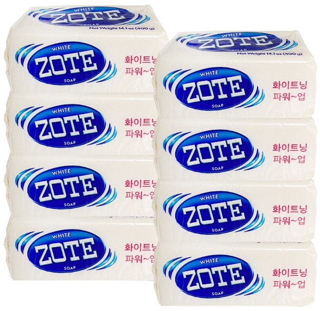 ZOTE 조트비누 400g 빨래비누 화이트, 8개
