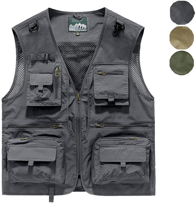 Sevenmoon조끼 야상 슬림 촬영 나시 여름 캐주얼 멀티 포켓 낚시
