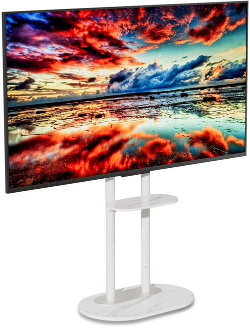 UNHO TV 스탠드 세라믹 티비거치대 40-75인치 40kg 무타공 삼성 lg 호환, 화이트, 1개