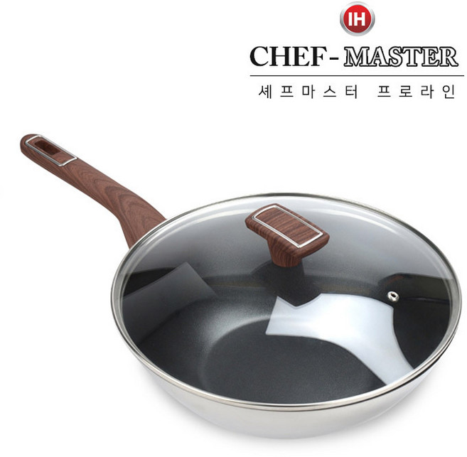 티타늄코팅 통3중바닥 스텐 궁중팬 웍28cm, 1세트, 28cm