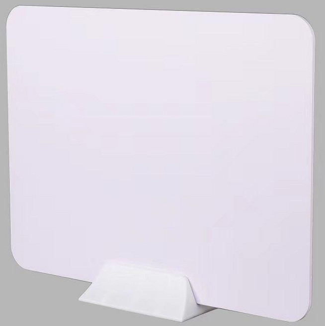 學生課桌考試擋板 辦公桌面隔斷屏風, 1個, PVC板/30*60CM配塑料底座 白色