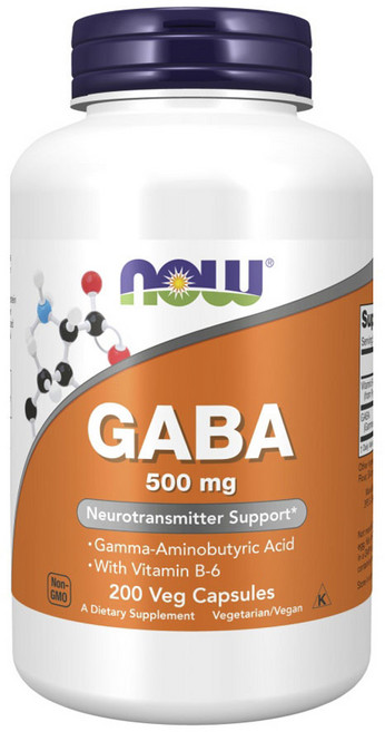 NOW Foods GABA素食膠囊 500mg, 200顆, 1罐